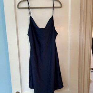 Navy Slip Dress - Urban Outfitters